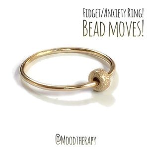 Fidget/Anxiety Ring - Gold Spinner Bead Band Ring